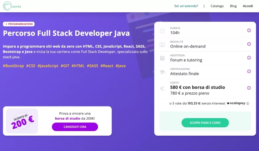 corso full stack developer java