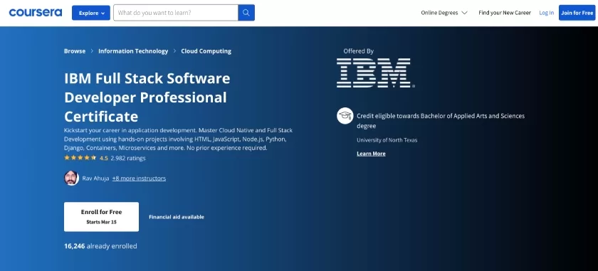 IBM Full Stack Software Developer